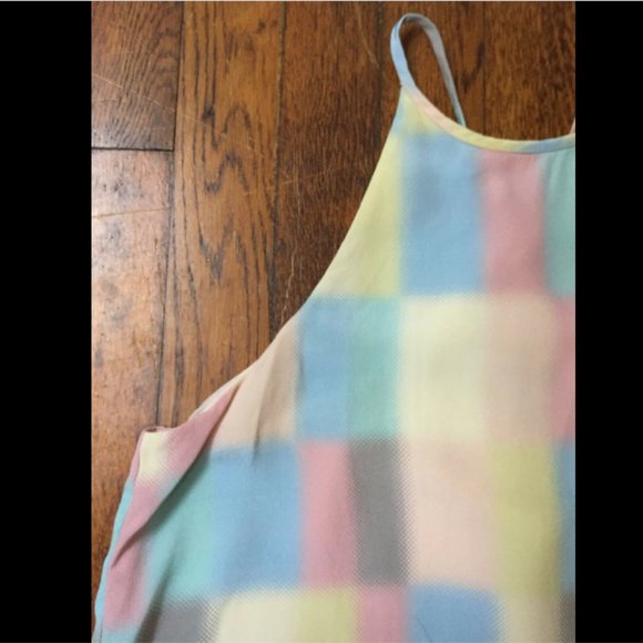 Tibi 100% Silk Pastel Print Lined Cami Tank Top - Picture 3 of 8